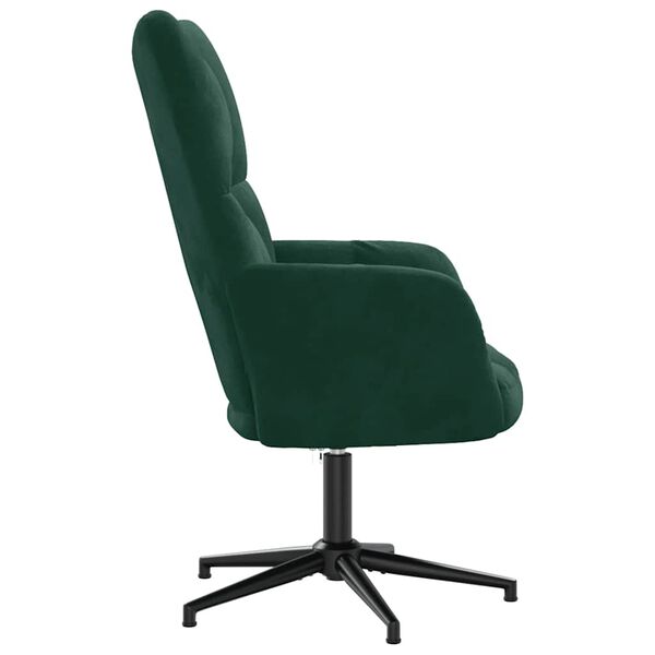 vidaXL Chaise de relaxation Vert fonc&eacute; Velours