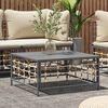 vidaXL Table de jardin anthracite 70x70x34 cm résine tressée