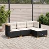 vidaXL Salon de jardin 4 pcs avec coussins noir r&eacute;sine tress&eacute;e