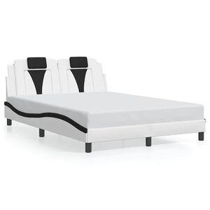 vidaXL Cadre de lit Viana sans matelas blanc et noir 120x200 cm similicuir