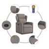 vidaXL Fauteuil de massage inclinable Taupe Tissu