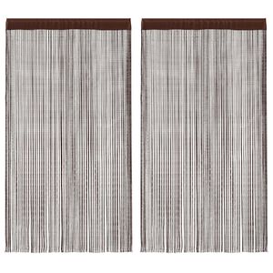 vidaXL Rideau en fils 2 pcs 100 x 250 cm Marron
