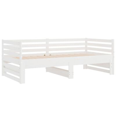 vidaXL Lit coulissant Blanc 2x(90x190) cm Bois de pin massif