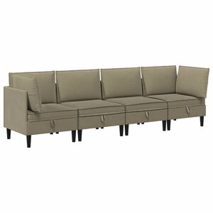vidaXL Ensemble de meubles pour le salon 4 pcs Kaki Tissu