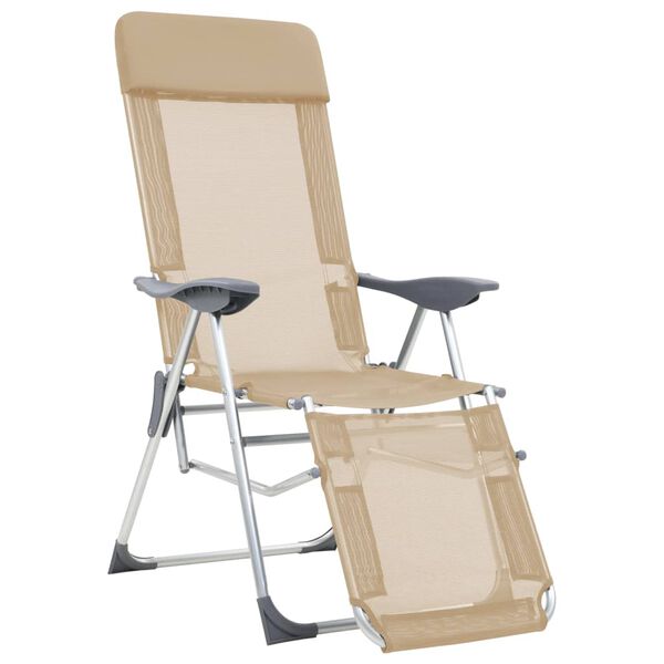 vidaXL Chaises de camping pliables lot de 2 et repose-pied Aluminium