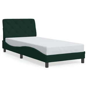 vidaXL Cadre de lit sans matelas vert fonc&eacute; 90x200 cm velours