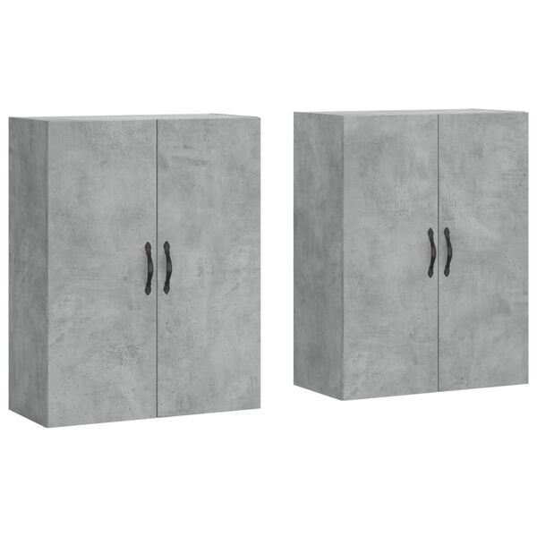 vidaXL Armoires murales 2 pcs gris b&eacute;ton bois d'ing&eacute;nierie