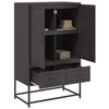 vidaXL Buffet haut noir 68x39x111,5 cm acier
