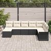 vidaXL Ensemble de canap&eacute; de jardin avec coussin 8 pcs Noir polyrotin