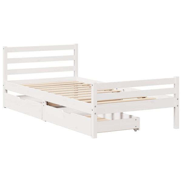 vidaXL Cadre de lit sans matelas blanc 90x200 cm bois de pin massif