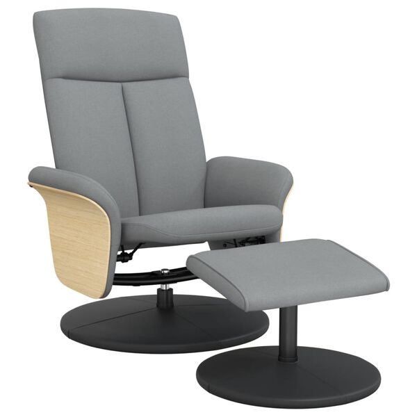 vidaXL Fauteuil inclinable avec repose-pied gris clair tissu