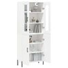 vidaXL Buffet haut Blanc 69,5x34x180 cm Bois d'ing&eacute;nierie