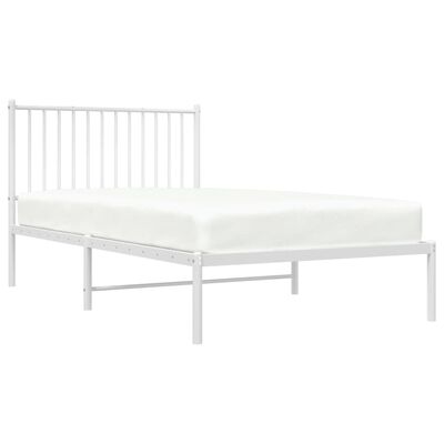 vidaXL Cadre de lit métal sans matelas et tête de lit blanc 100x190 cm