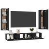 vidaXL Ensemble de meubles TV 4 pcs Noir Bois d'ing&eacute;nierie