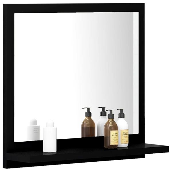 vidaXL Miroir de salle de bain Noir 40x10,5x37 cm Bois d&rsquo;ing&eacute;nierie