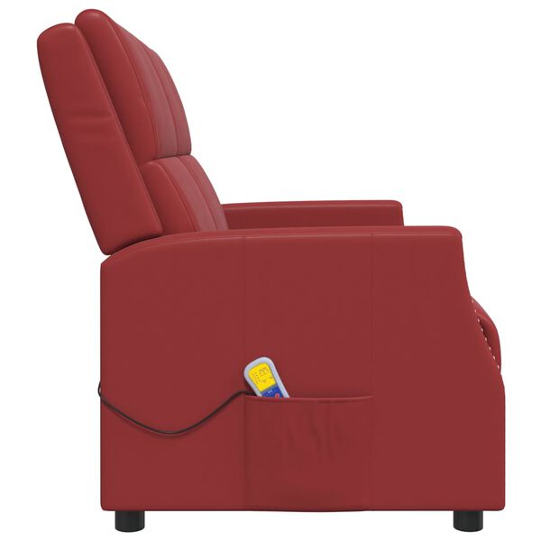 vidaXL Fauteuil de massage inclinable 2 places rouge bordeaux