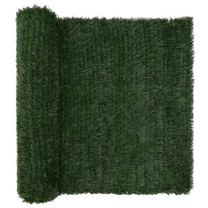 vidaXL Cl&ocirc;ture Artificielle Vert fonc&eacute; 1,5 x 4 m PVC et Acier