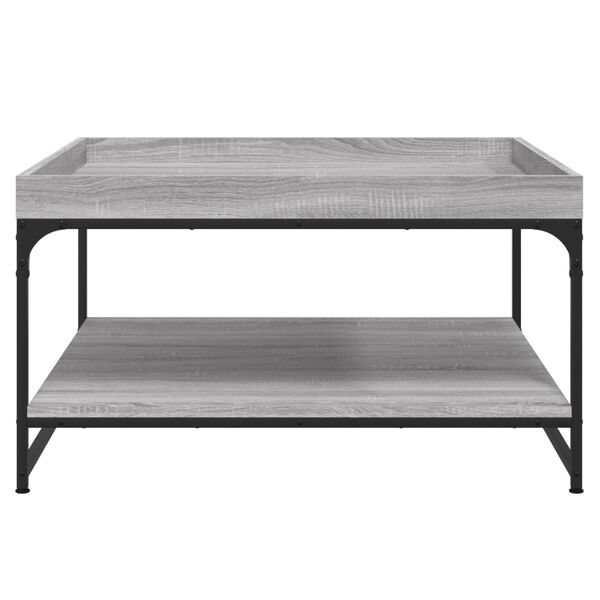 vidaXL Table basse sonoma gris 80x80x45 cm bois d'ing&eacute;nierie et fer