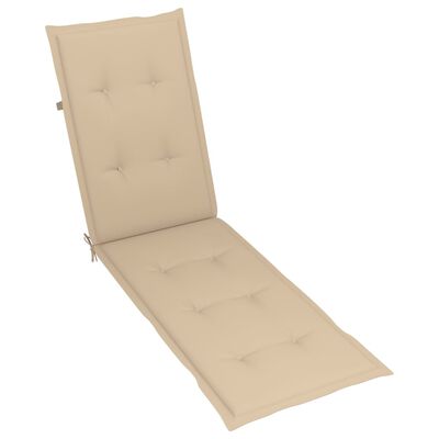 vidaXL Chaise de terrasse avec repose-pied et coussin Acacia solide