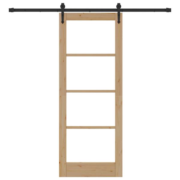 vidaXL Porte coulissante Naturel et Noir 78 x 202 cm