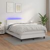 vidaXL Sommier &agrave; lattes de lit matelas LED blanc 120x190 cm similicuir