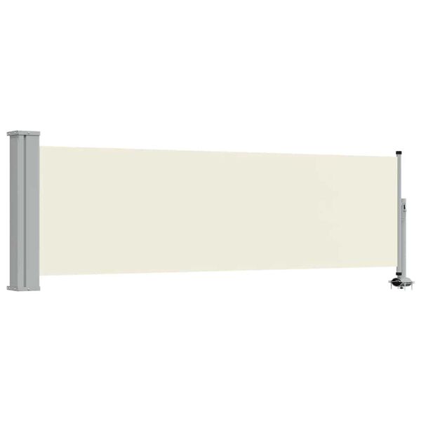 vidaXL Auvent lat&eacute;ral r&eacute;tractable de patio 80x300 cm Cr&egrave;me