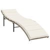 vidaXL Chaise longue avec coussin beige 55x199x50 cm r&eacute;sine tress&eacute;e