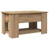 vidaXL Table basse ch&ecirc;ne artisanal 79x49x41 cm bois d'ing&eacute;nierie
