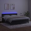 vidaXL Sommier &agrave; lattes de lit avec matelas LED Noir 160x200cm Velours