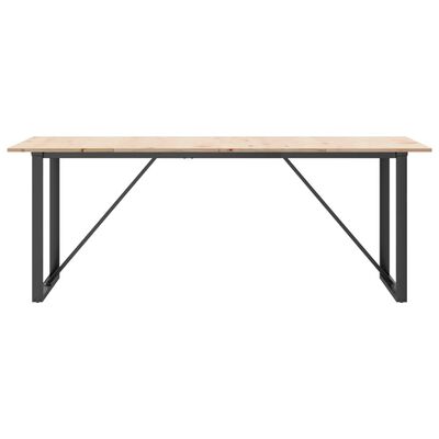 vidaXL Table à manger cadre en O 200x100x75cm bois de pin massif fonte