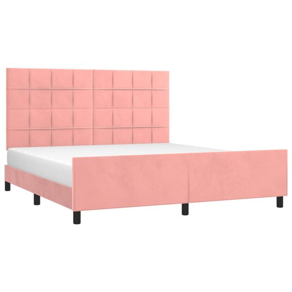 vidaXL Cadre de lit sans matelas rose velours