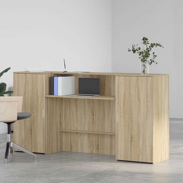 vidaXL Bureau réception chêne sonoma 200x50x103,5 cm bois d'ingénierie