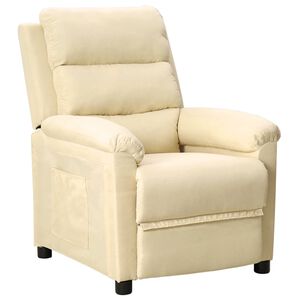 vidaXL Fauteuil inclinable Cr&egrave;me Tissu