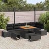vidaXL Ensemble de canap&eacute; de jardin avec coussin 9 pcs Noir Poly rotin