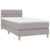 vidaXL Sommier à lattes de lit avec matelas Gris clair 90x200 cm Tissu