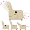 vidaXL Fauteuil de massage inclinable Cr&egrave;me Tissu