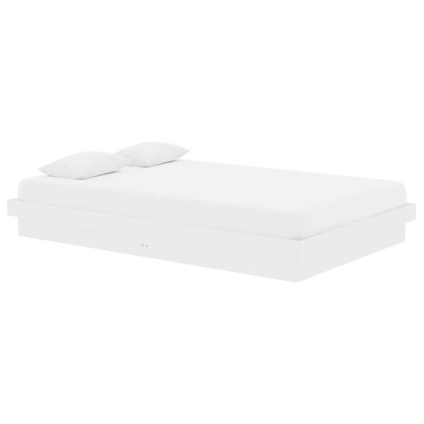 vidaXL Cadre de lit sans matelas blanc bois massif