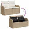vidaXL Ensemble de canap&eacute; de jardin 10 pcs Beige et blanc Poly rotin
