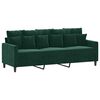 vidaXL Canap&eacute; &agrave; 3 places Vert fonc&eacute; 180 cm Velours