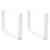 vidaXL Pieds de table basse en forme de V, 2 pi&egrave;ces, blanc, 70 x (42-43,3) cm, acier