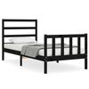 vidaXL Cadre de lit sans matelas noir bois de pin massif