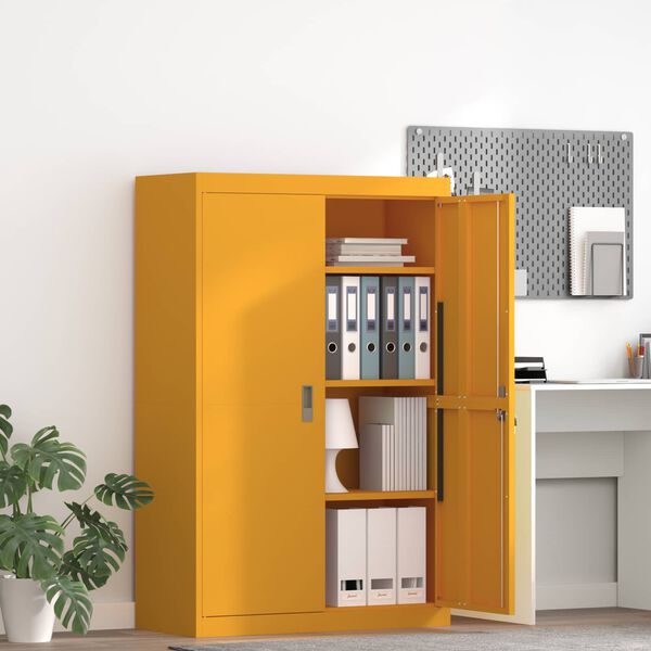 vidaXL Armoire de rangement 2 pcs Jaune moutarde 90 x 40 x 140 cm