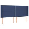 vidaXL T&ecirc;te de lit avec oreilles Bleu 203x16x118/128 cm Tissu