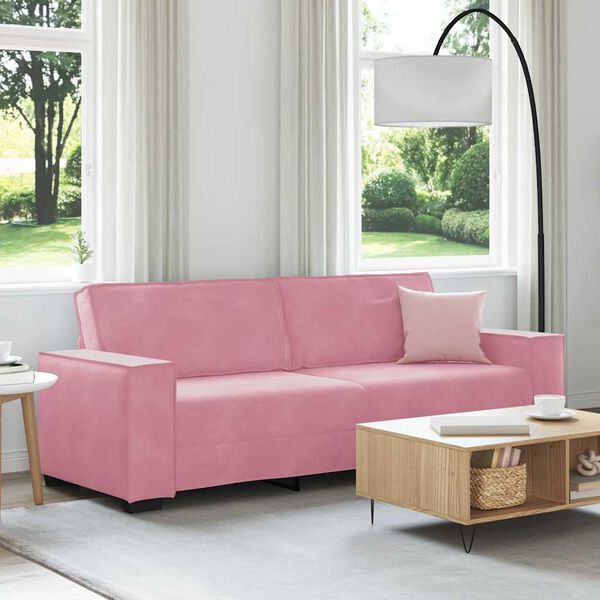 vidaXL Canap&eacute; &agrave; 3 places Rose 220x78x84 cm Velours