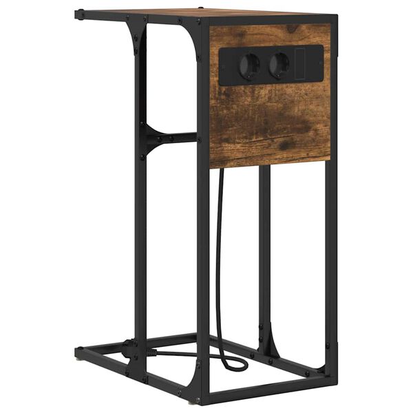 vidaXL Cabinet de chevet Chêne fumé 41,5 x 26 x 60,5 cm