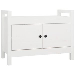 vidaXL Banc d'entr&eacute;e Blanc 80x40x60 cm Bois de pin massif