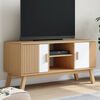 vidaXL Meuble TV OLDEN blanc et marron 114x43x57 cm bois de pin massif