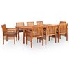 vidaXL Ensemble &agrave; manger d'ext&eacute;rieur 9 pcs et coussins Acacia solide