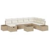 vidaXL Ensemble de canap&eacute; de jardin 9 pc Beige polyrotin