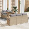 vidaXL Ensemble de canap&eacute; de jardin 6 pcs Beige Poly rotin